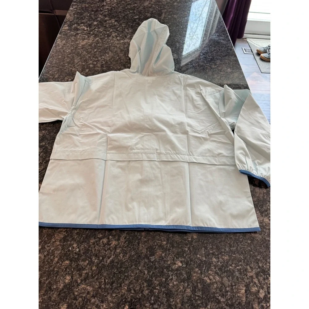 J. Jill Lake Shore Hooded Zip‎ Jacket Light Blue Tall Large LT 319213 New